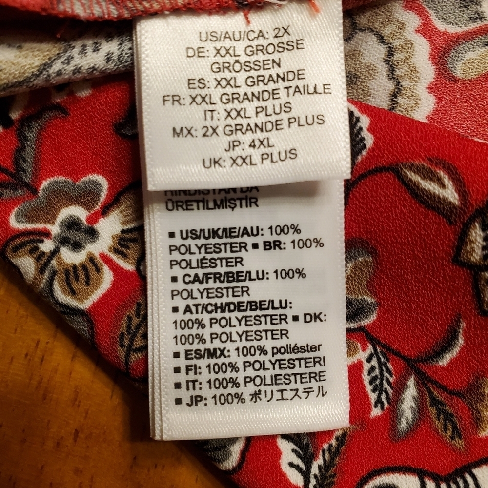 Making the Cut S3 Ep5 Red Floral Pattern Sash Wrapped Midi Dress Womens Size 2XL - Picture 8 of 12
